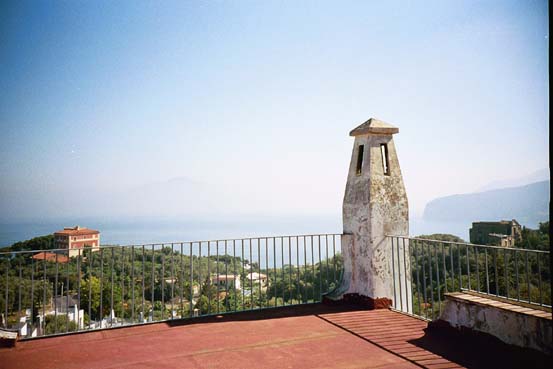 from the roof of the villa in sorrento